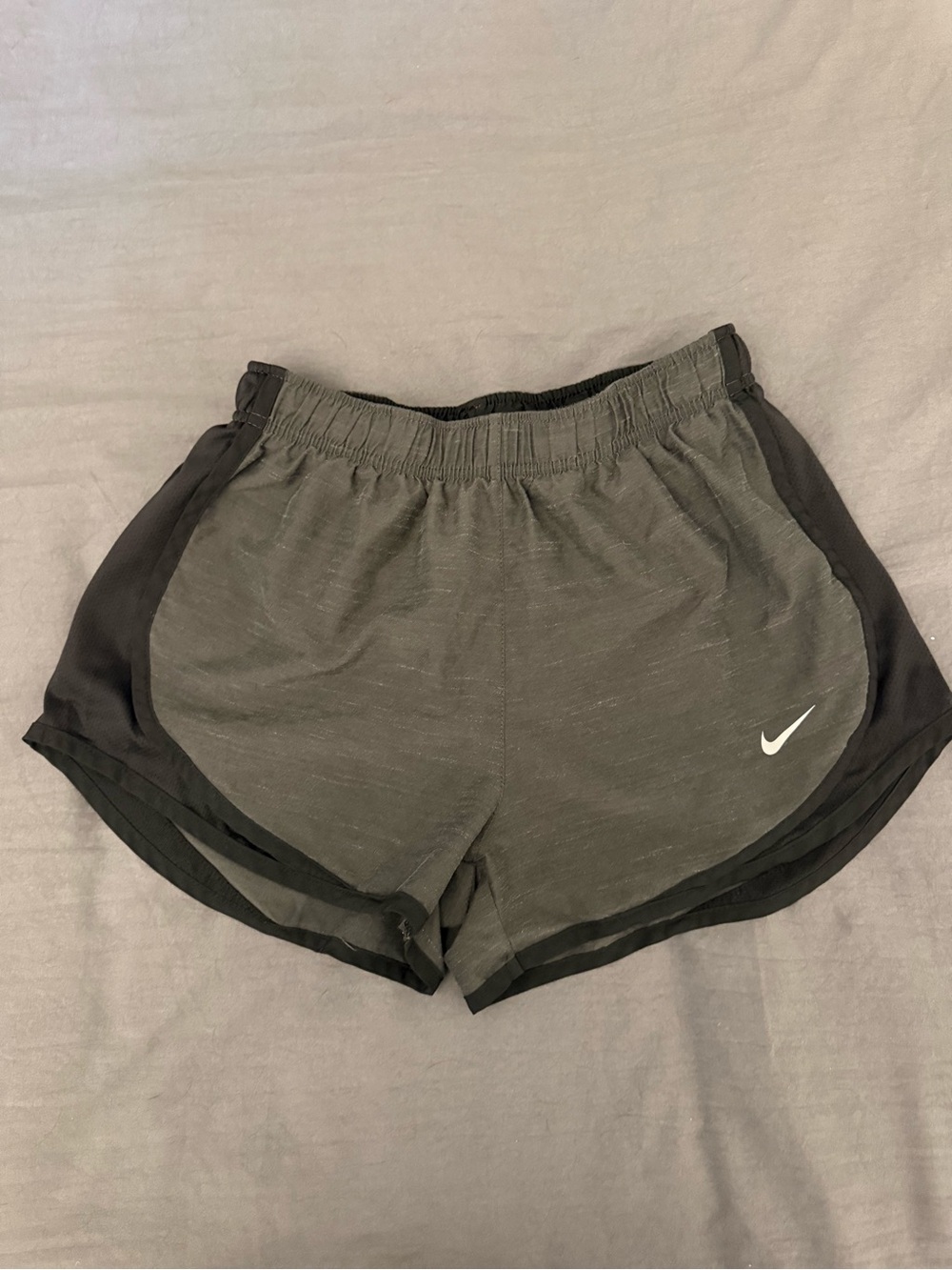 Nike Women's Black and Grey Running Dri-Fit Shorts